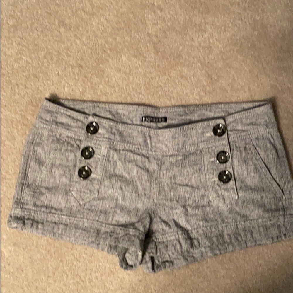 Express shorts- black and white w/silver buttons